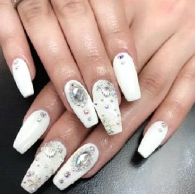 White nails design