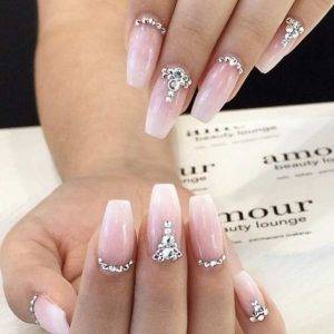 Princess Style Diamonds Nails