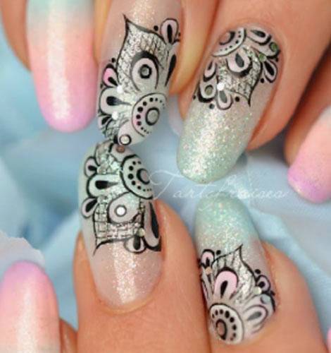 teal nail designs