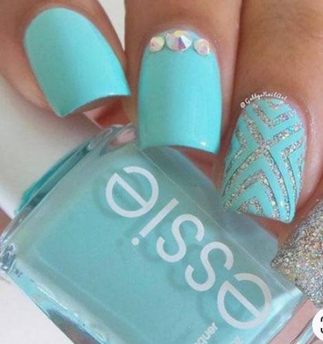 teal nail designs