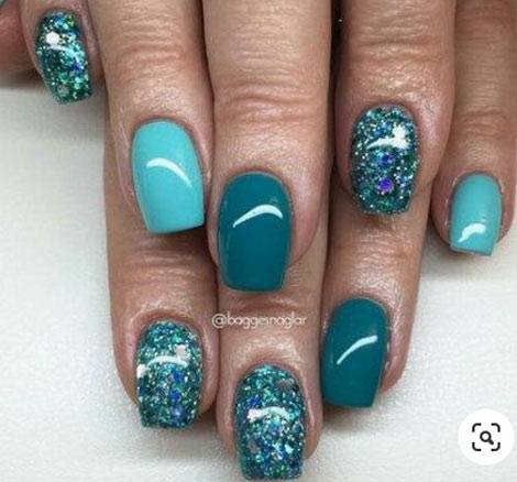 teal nail designs