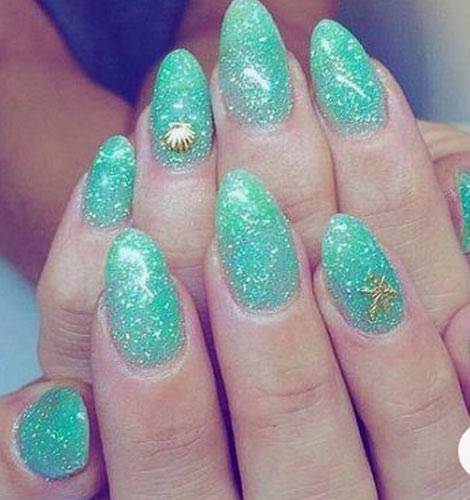 teal nail designs