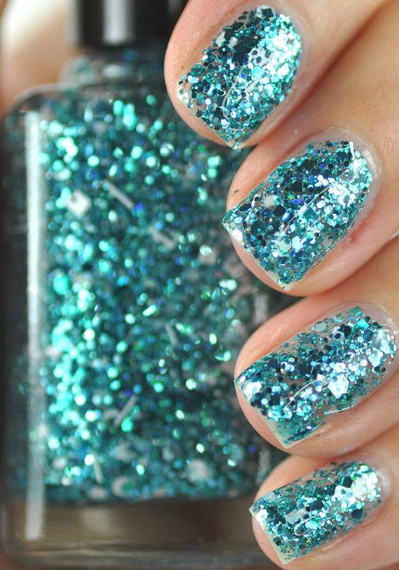 teal nail designs